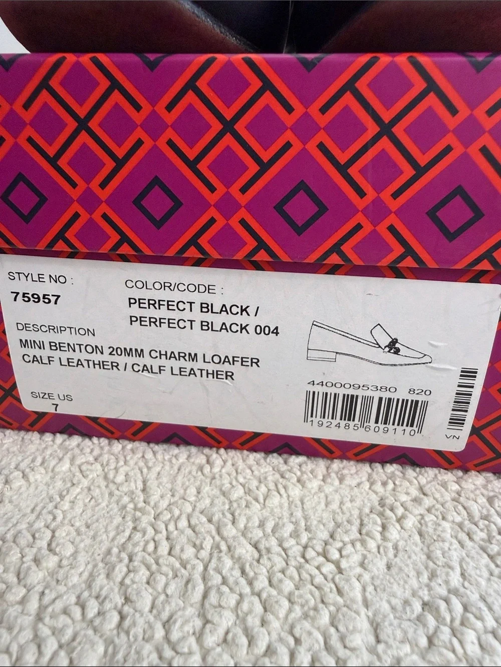 Tory Burch Black Charm Loafers Size 7.5